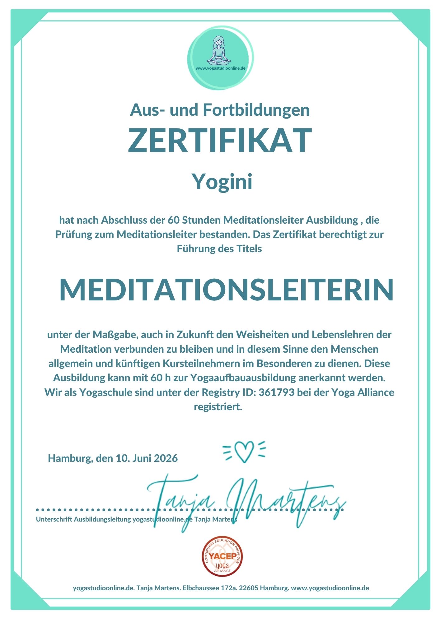 ZERTIFIKAT-Yogini